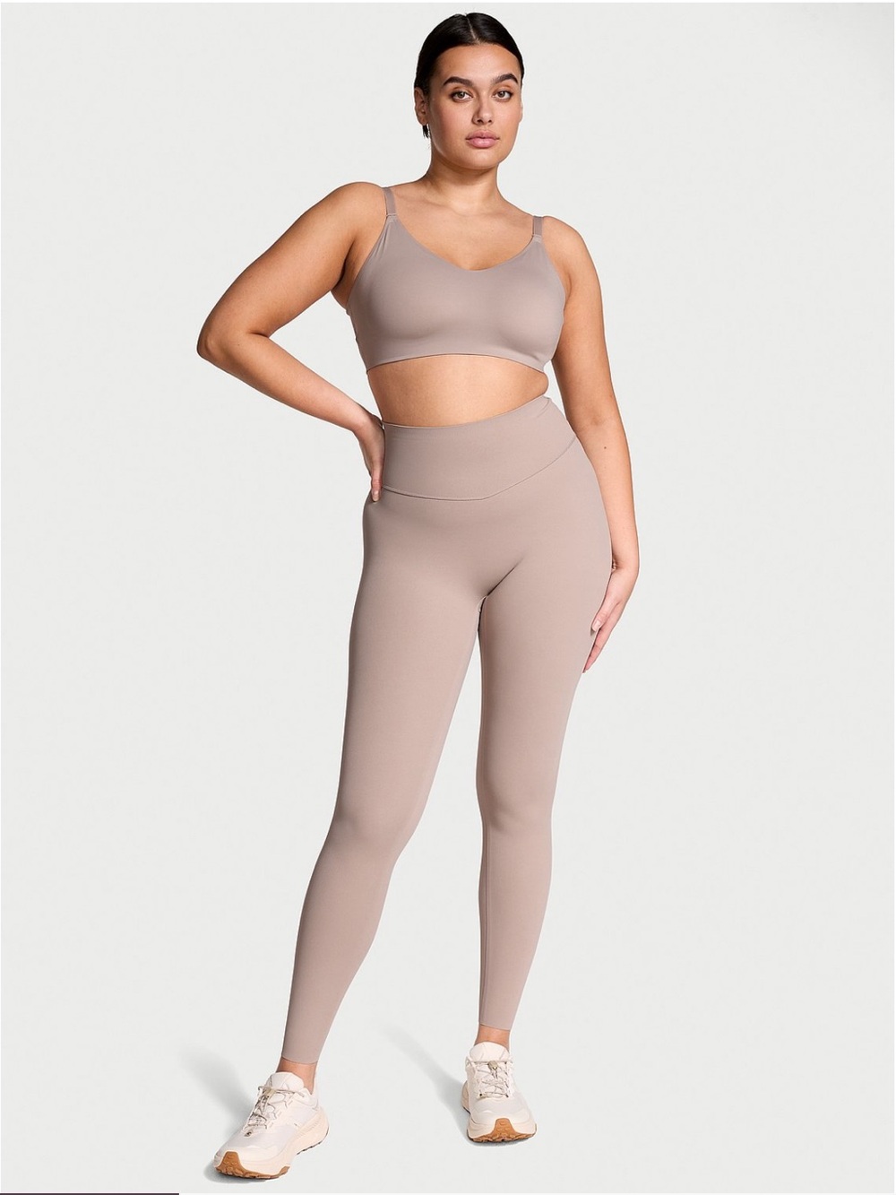 NWOT Victoria’s Secret VSX High-Waist Taupe Leggings & Zip Jacket Set M/XS - Picture 11 of 12